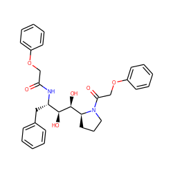 O=C(COc1ccccc1)N[C@@H](Cc1ccccc1)[C@H](O)[C@@H](O)[C@@H]1CCCN1C(=O)COc1ccccc1 ZINC000084759550