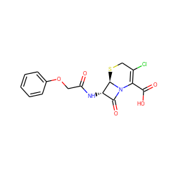 O=C(COc1ccccc1)N[C@H]1C(=O)N2C(C(=O)O)=C(Cl)CS[C@H]12 ZINC000001537488