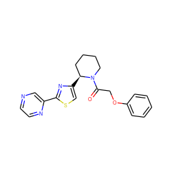 O=C(COc1ccccc1)N1CCCC[C@@H]1c1csc(-c2cnccn2)n1 ZINC000118604919