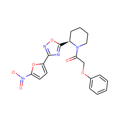 O=C(COc1ccccc1)N1CCCC[C@@H]1c1nc(-c2ccc([N+](=O)[O-])o2)no1 ZINC000299855882