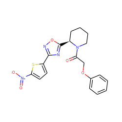 O=C(COc1ccccc1)N1CCCC[C@@H]1c1nc(-c2ccc([N+](=O)[O-])s2)no1 ZINC000299859753