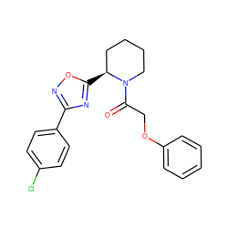 O=C(COc1ccccc1)N1CCCC[C@@H]1c1nc(-c2ccc(Cl)cc2)no1 ZINC000035281099