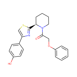 O=C(COc1ccccc1)N1CCCC[C@@H]1c1nc(-c2ccc(O)cc2)cs1 ZINC000118593740