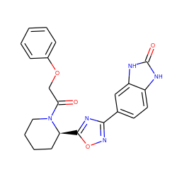 O=C(COc1ccccc1)N1CCCC[C@@H]1c1nc(-c2ccc3[nH]c(=O)[nH]c3c2)no1 ZINC000137256118