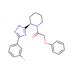 O=C(COc1ccccc1)N1CCCC[C@@H]1c1nc(-c2cccc(F)c2)n[nH]1 ZINC000143472399