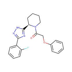 O=C(COc1ccccc1)N1CCCC[C@@H]1c1nc(-c2ccccc2F)n[nH]1 ZINC000144525702