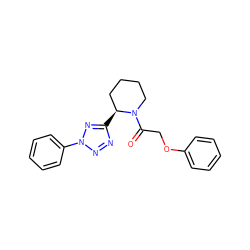 O=C(COc1ccccc1)N1CCCC[C@@H]1c1nnn(-c2ccccc2)n1 ZINC000299857566