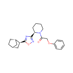 O=C(COc1ccccc1)N1CCCC[C@@H]1c1noc([C@H]2C[C@@H]3CC[C@H]2C3)n1 ZINC000299860117