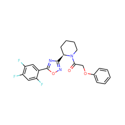 O=C(COc1ccccc1)N1CCCC[C@@H]1c1noc(-c2cc(F)c(F)cc2F)n1 ZINC000144806695