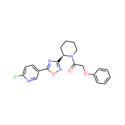 O=C(COc1ccccc1)N1CCCC[C@@H]1c1noc(-c2ccc(Cl)nc2)n1 ZINC000145289148