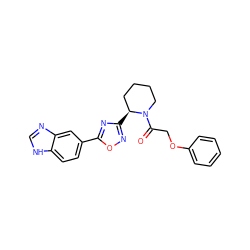 O=C(COc1ccccc1)N1CCCC[C@@H]1c1noc(-c2ccc3[nH]cnc3c2)n1 ZINC000143895081