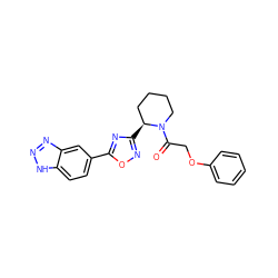 O=C(COc1ccccc1)N1CCCC[C@@H]1c1noc(-c2ccc3[nH]nnc3c2)n1 ZINC000145170449