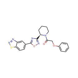 O=C(COc1ccccc1)N1CCCC[C@@H]1c1noc(-c2ccc3snnc3c2)n1 ZINC000144035225