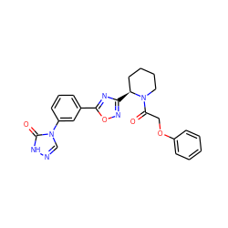 O=C(COc1ccccc1)N1CCCC[C@@H]1c1noc(-c2cccc(-n3cn[nH]c3=O)c2)n1 ZINC000143945072