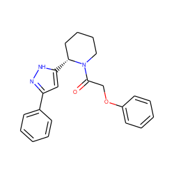 O=C(COc1ccccc1)N1CCCC[C@H]1c1cc(-c2ccccc2)n[nH]1 ZINC000299856966