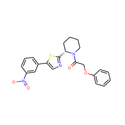 O=C(COc1ccccc1)N1CCCC[C@H]1c1ncc(-c2cccc([N+](=O)[O-])c2)s1 ZINC000299858719