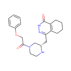 O=C(COc1ccccc1)N1CCN[C@@H](Cc2n[nH]c(=O)c3c2CCCC3)C1 ZINC000167321737