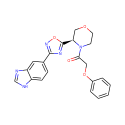 O=C(COc1ccccc1)N1CCOC[C@@H]1c1nc(-c2ccc3[nH]cnc3c2)no1 ZINC000145208651