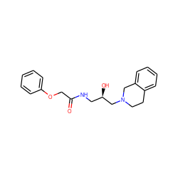 O=C(COc1ccccc1)NC[C@@H](O)CN1CCc2ccccc2C1 ZINC000159322182
