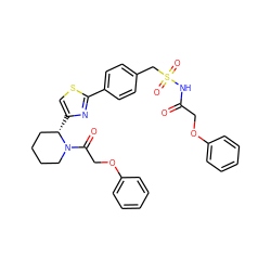 O=C(COc1ccccc1)NS(=O)(=O)Cc1ccc(-c2nc([C@H]3CCCCN3C(=O)COc3ccccc3)cs2)cc1 ZINC000299859005