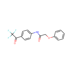 O=C(COc1ccccc1)Nc1ccc(C(=O)C(F)(F)F)cc1 ZINC000028880231