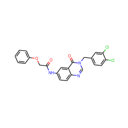 O=C(COc1ccccc1)Nc1ccc2ncn(Cc3ccc(Cl)c(Cl)c3)c(=O)c2c1 ZINC000040879783