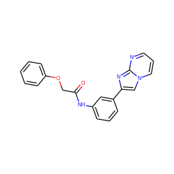 O=C(COc1ccccc1)Nc1cccc(-c2cn3cccnc3n2)c1 ZINC000004033034