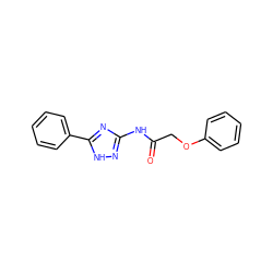 O=C(COc1ccccc1)Nc1n[nH]c(-c2ccccc2)n1 ZINC000025156918