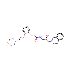 O=C(COc1ccccc1OCCN1CCOCC1)NC[C@@H](O)CN1CCc2ccccc2C1 ZINC001772636344