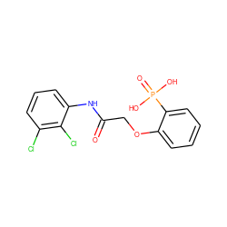 O=C(COc1ccccc1P(=O)(O)O)Nc1cccc(Cl)c1Cl ZINC000009419536