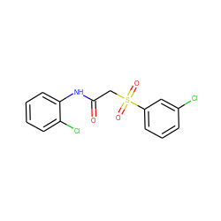 O=C(CS(=O)(=O)c1cccc(Cl)c1)Nc1ccccc1Cl ZINC000003125477