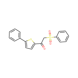 O=C(CS(=O)(=O)c1ccccc1)c1ccc(-c2ccccc2)s1 ZINC000028874776