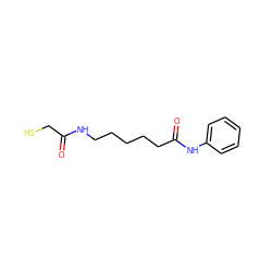 O=C(CS)NCCCCCC(=O)Nc1ccccc1 ZINC000013609328