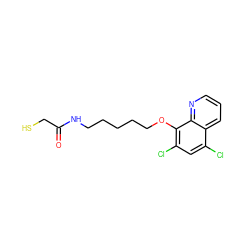 O=C(CS)NCCCCCOc1c(Cl)cc(Cl)c2cccnc12 ZINC001772611683