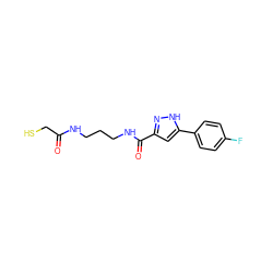 O=C(CS)NCCCNC(=O)c1cc(-c2ccc(F)cc2)[nH]n1 ZINC000653705953