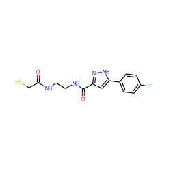 O=C(CS)NCCNC(=O)c1cc(-c2ccc(F)cc2)[nH]n1 ZINC000653705900