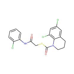 O=C(CSC(=O)N1CCCc2cc(Cl)cc(Cl)c21)Nc1ccccc1Cl ZINC000048999999