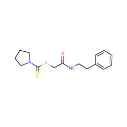 O=C(CSC(=S)N1CCCC1)NCCc1ccccc1 ZINC000005289037