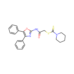 O=C(CSC(=S)N1CCCCC1)Nc1nc(-c2ccccc2)c(-c2ccccc2)o1 ZINC000017145456