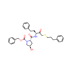 O=C(CSCCCc1ccccc1)[C@H](CCc1ccccc1)NC(=O)[C@@H]1C[C@@H](O)CN1C(=O)OCc1ccccc1 ZINC000103270988