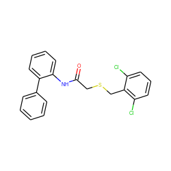 O=C(CSCc1c(Cl)cccc1Cl)Nc1ccccc1-c1ccccc1 ZINC000002843269