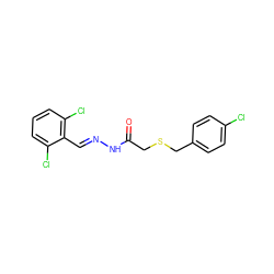 O=C(CSCc1ccc(Cl)cc1)N/N=C/c1c(Cl)cccc1Cl ZINC000003109534