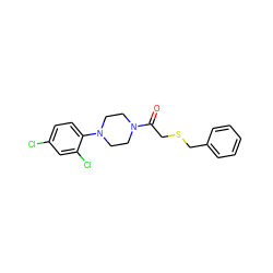 O=C(CSCc1ccccc1)N1CCN(c2ccc(Cl)cc2Cl)CC1 ZINC000064559262