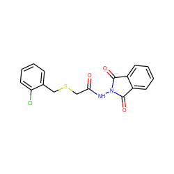 O=C(CSCc1ccccc1Cl)NN1C(=O)c2ccccc2C1=O ZINC000002879672