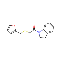 O=C(CSCc1ccco1)N1CCc2ccccc21 ZINC000003257653