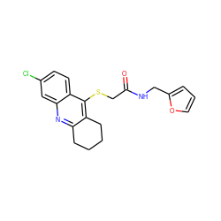 O=C(CSc1c2c(nc3cc(Cl)ccc13)CCCC2)NCc1ccco1 ZINC000004901475