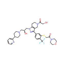 O=C(CSc1cc(-c2nn(C[C@@H](O)CN3CCC(c4ccccn4)CC3)c3c2CN(C(=O)CO)CC3)ccc1C(F)(F)F)N1CCOCC1 ZINC000049793245