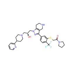 O=C(CSc1cc(-c2nn(C[C@@H](O)CN3CCC(c4ccccn4)CC3)c3c2CNCC3)ccc1C(F)(F)F)N1CCCC1 ZINC000049780925