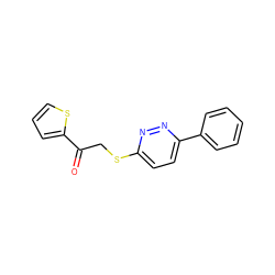 O=C(CSc1ccc(-c2ccccc2)nn1)c1cccs1 ZINC000004355472