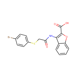 O=C(CSc1ccc(Br)cc1)Nc1c(C(=O)O)oc2ccccc12 ZINC000059255452